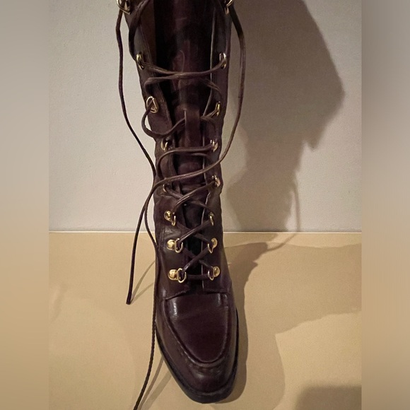 Knee high lace up boots. Michael Kors.              8 1/2 medium - Picture 3 of 5